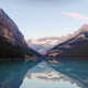 Lake Louise framed by mountains